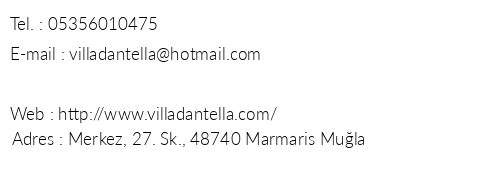 Villa Dantella Turun telefon numaralar, faks, e-mail, posta adresi ve iletiim bilgileri